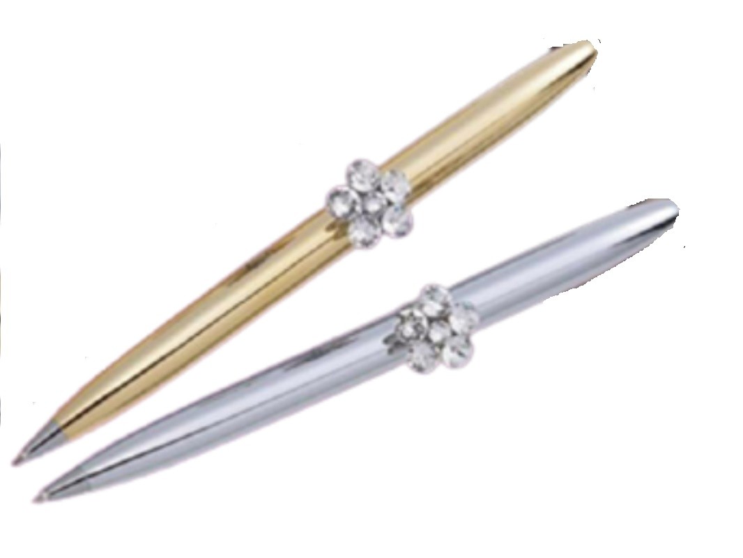 Exquisite brass crystal point pen B-118 (flower)