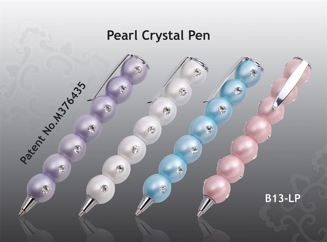 Pearly chrome-plated luxury crystal ball pen B13-LP