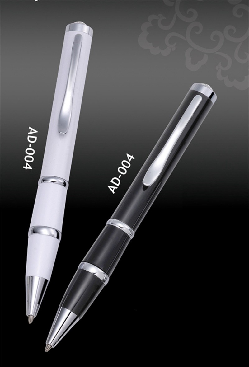Glossy fashion crystal ball pen with chrome ring AD-004