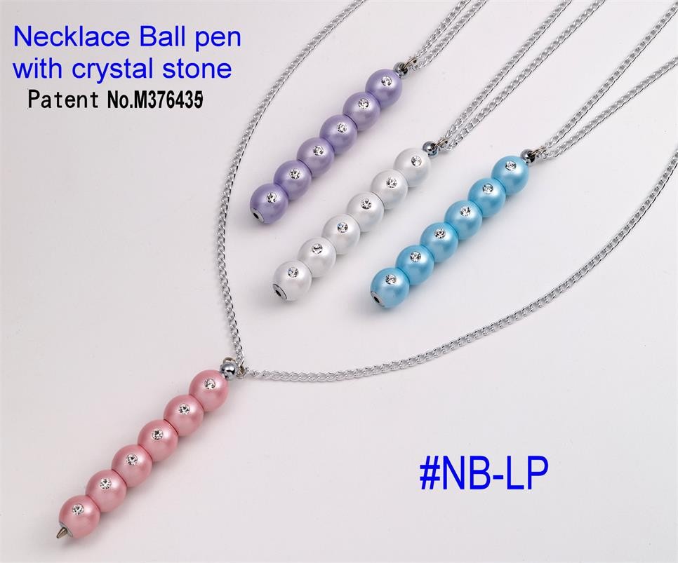 Pearl necklace chrome plated luxury crystal ball pen NB-LP
