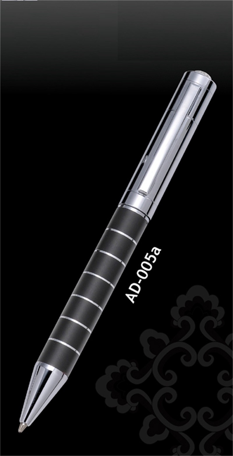 Luxury stylish ballpoint pen with chrome ring AD-005A