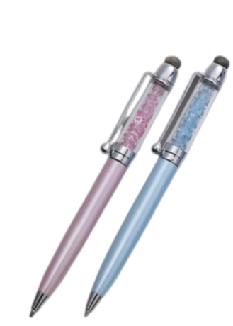 Exquisite plain color metal crystal stylus TS-CP01
